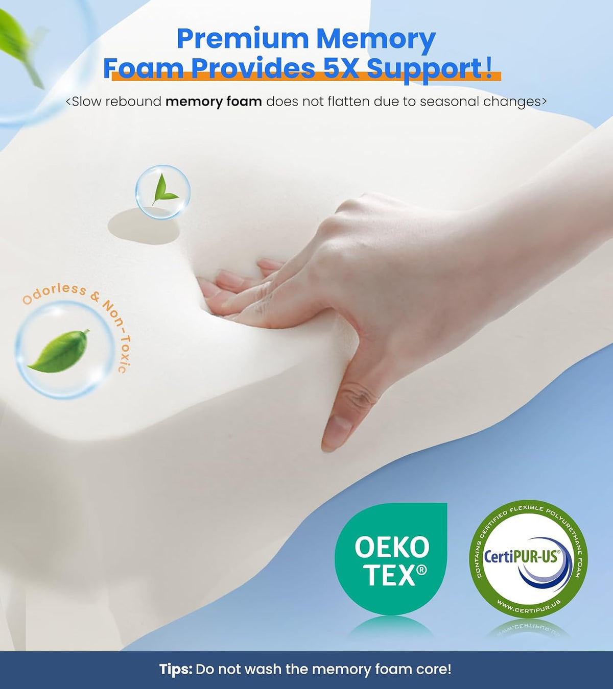 LUNOVIA™ Adjustable Cervical Memory Foam Pillow
